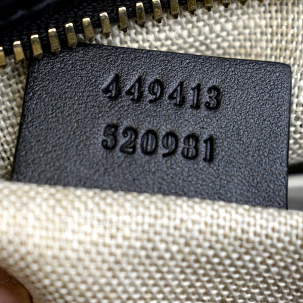 GUCCI Bree Mini GG Microguccissima Leather Crossbody Bag Black 449413