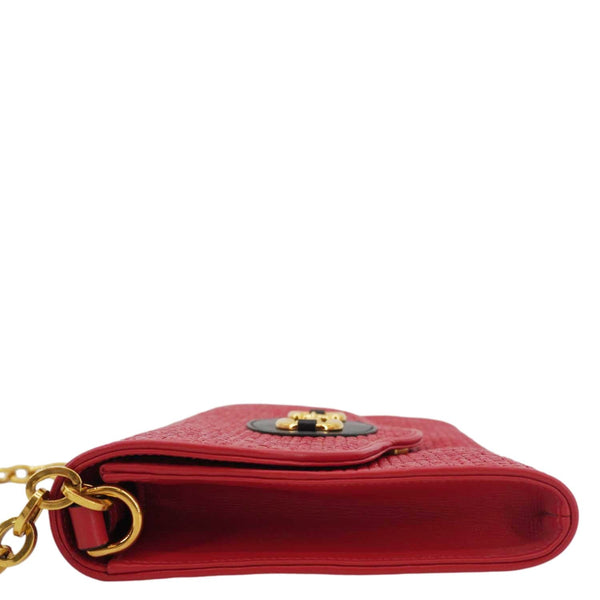 GUCCI Horsebit 1955 Straw Shoulder Bag Red 655667