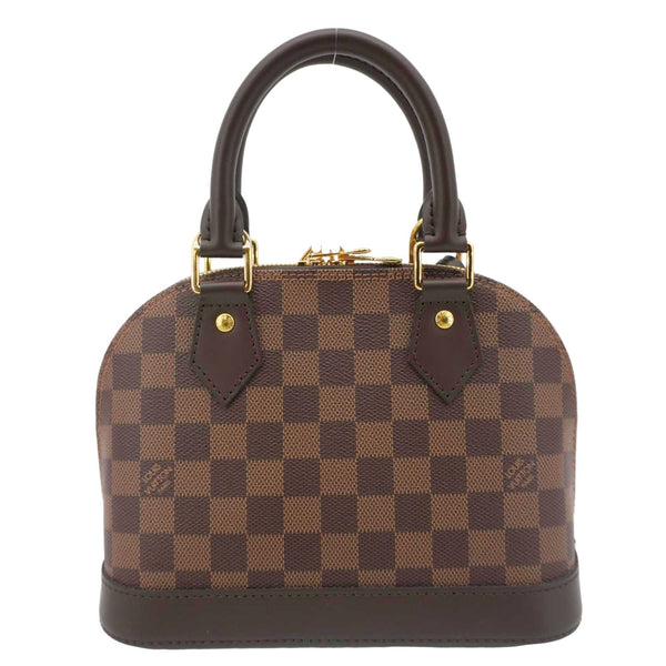 LOUIS VUITTON Alma BB Damier Ebene Satchel Shoulder Bag Brown