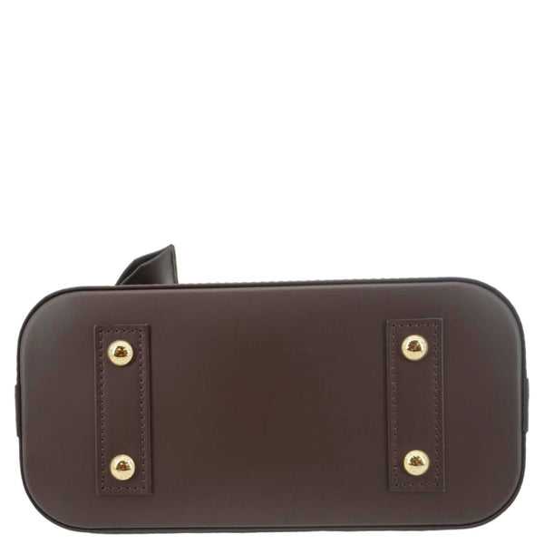 LOUIS VUITTON Alma BB Damier Ebene Satchel Shoulder Bag Brown