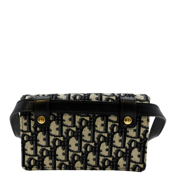 CHRISTIAN DIOR Saddle Oblique Canvas Belt Bag Navy Blue