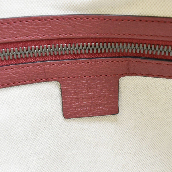 GUCCI Baiadera Stripe Script Logo Half Moon Canvas Shoulder Bag Multicolor 626422