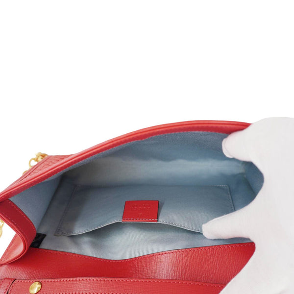 GUCCI Horsebit 1955 Straw Shoulder Bag Red 655667