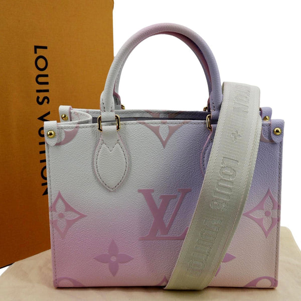 LOUIS VUITTON Onthego PM Monogram Coated Canvas Tote Sunrise Pastel