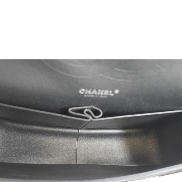 CHANEL Classic Medium Double Flap Patent Leather Shoulder Bag Black