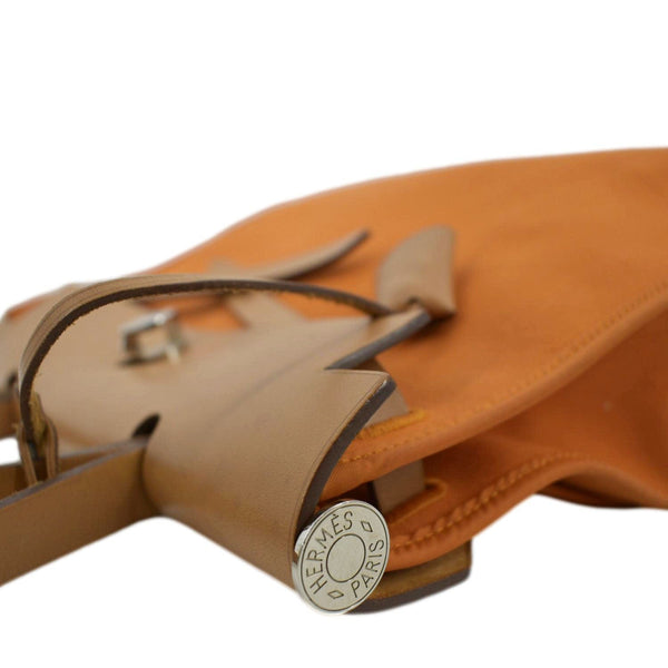 HERMES Herbag Canvas Tote Bag - Bold Orange Elegance
