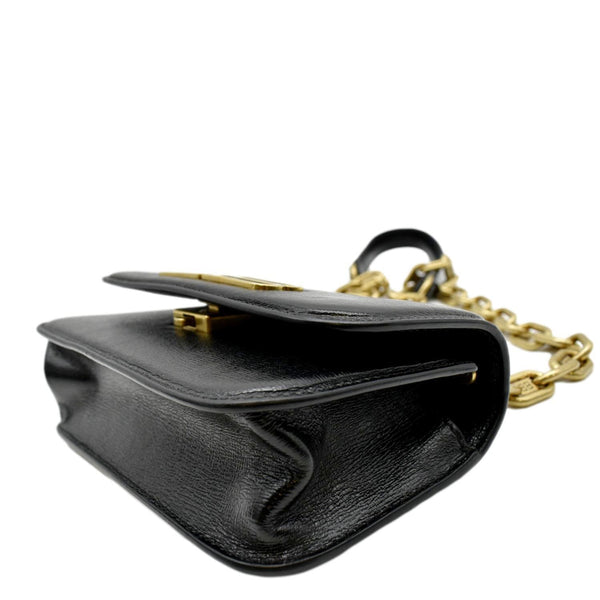 BALENCIAGA GOSSIP XS Chain Leather Shoulder Bag Black