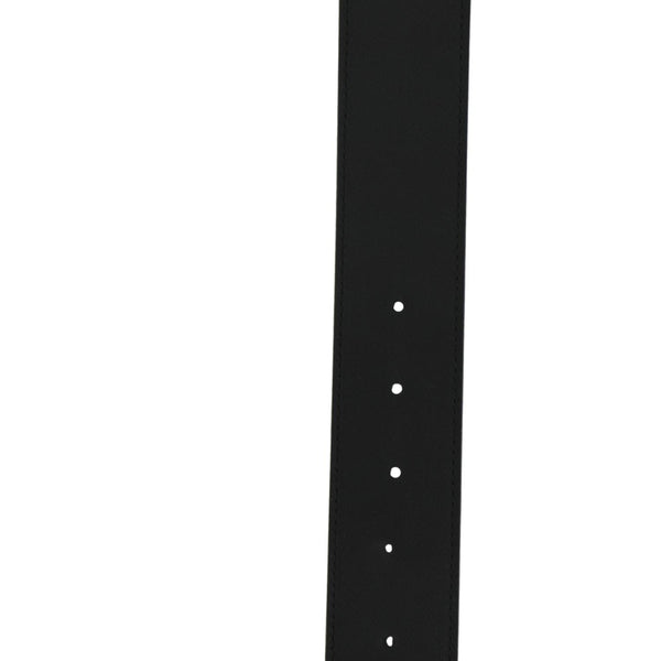 GUCCI Double G Crystal Buckle Leather Belt Size 85.34 Black 525040