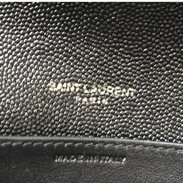 YVES SAINT LAURENT Flap Chain Grain De Poudre Leather Crossbody Bag Black