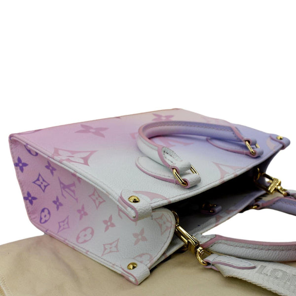 LOUIS VUITTON Onthego PM Monogram Coated Canvas Tote Sunrise Pastel