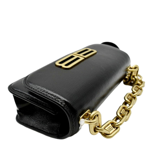 BALENCIAGA GOSSIP XS Chain Leather Shoulder Bag Black