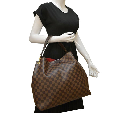 LOUIS VUITTON Graceful MM Damier Ebene Shoulder Bag Brown