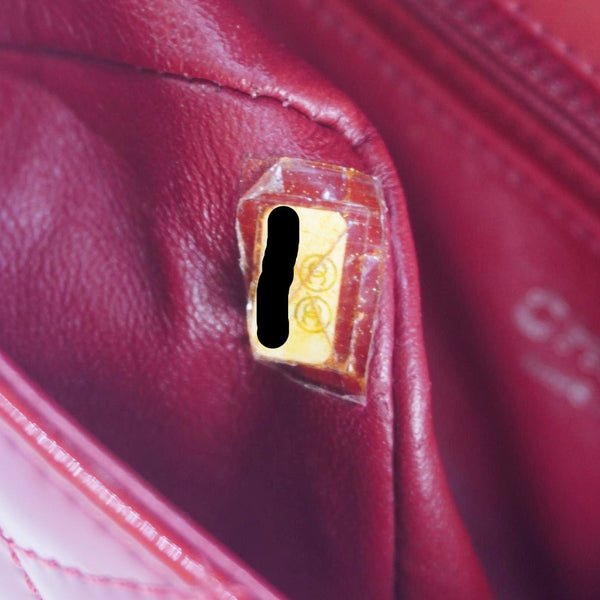 CHANEL Classic Rectangular Flap Mini Quilted Patent Leather Shoulder Bag Red