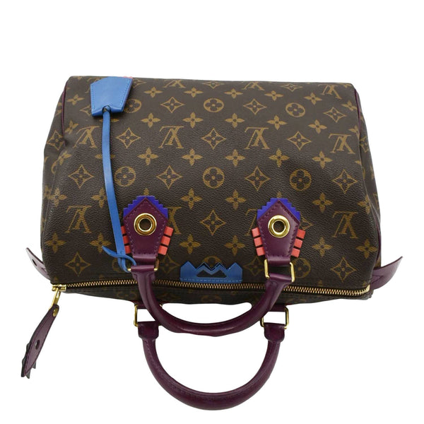 LOUIS VUITTON Totem Speedy 30 Monogram Canvas Satchel Bag Magenta