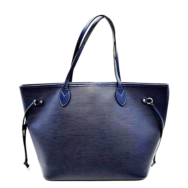 LOUIS VUITTON Neverfull MM Epi Leather Shoulder Bag Blue