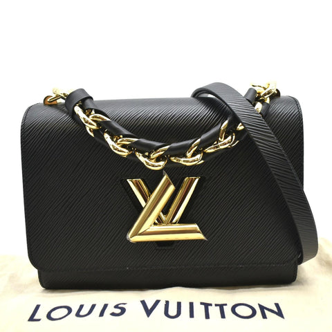 LOUIS VUITTON LV Twist MM Epi Leather Shoulder Bag Black