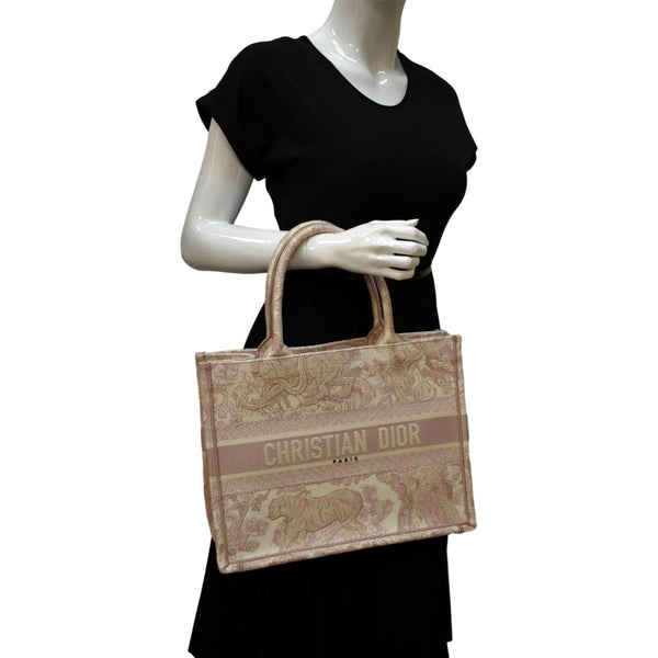 Christian Dior Book Toile de Jouy Canvas Tote Bag