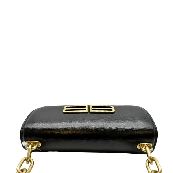 BALENCIAGA GOSSIP XS Chain Leather Shoulder Bag Black