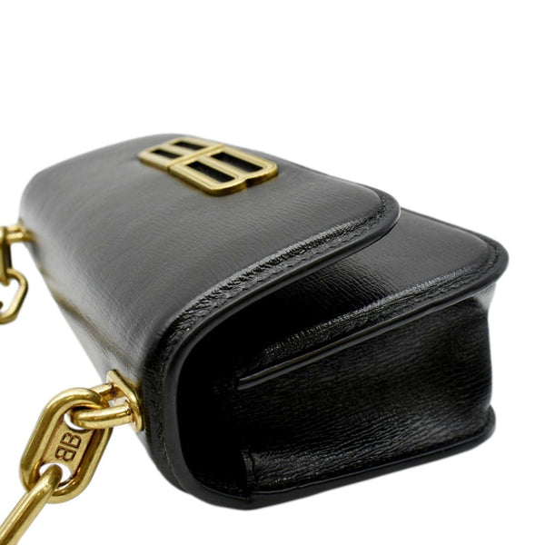 BALENCIAGA GOSSIP XS Chain Leather Shoulder Bag Black