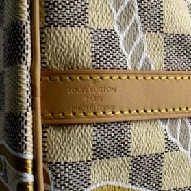 LOUIS VUITTON Nautical Speedy 25 Bandouliere Damier Azur Shoulder Bag White
