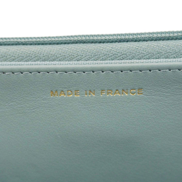 CHANEL Wallet On Chain Quilted Caviar Leather Crossbody Bag Light Blue