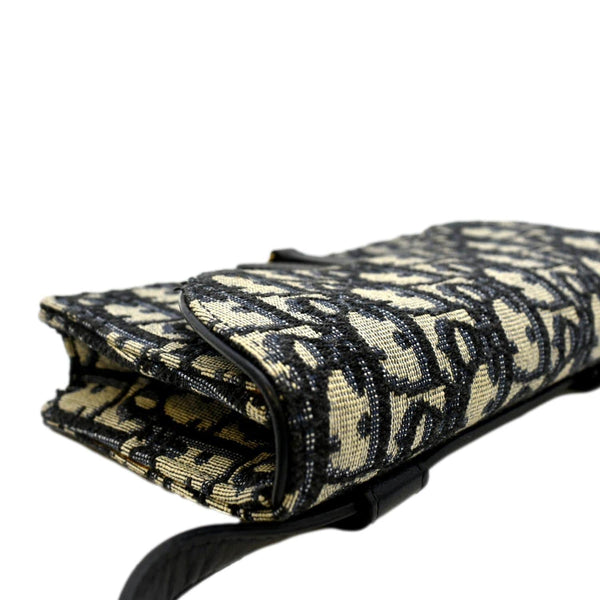 CHRISTIAN DIOR Saddle Oblique Canvas Belt Bag Navy Blue