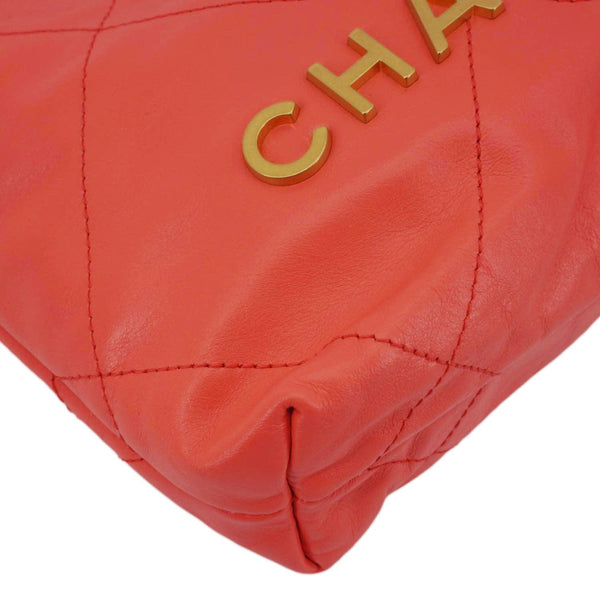 CHANEL 22 Small Quilted Leather Crossbody Bag Coral