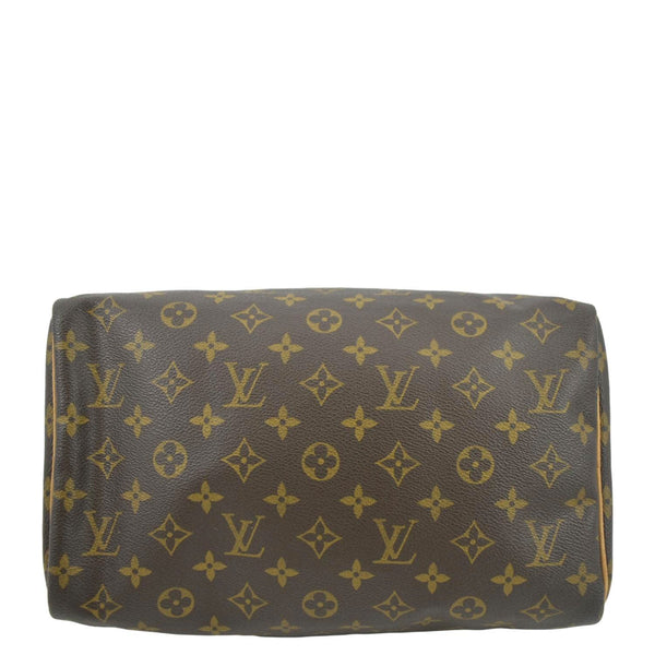 LOUIS VUITTON Speedy 30 Monogram Canvas Satchel Bag Brown