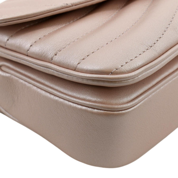 LOUIS VUITTON New Wave PM Quilted Leather Chain Crossbody Bag Rose Blossom