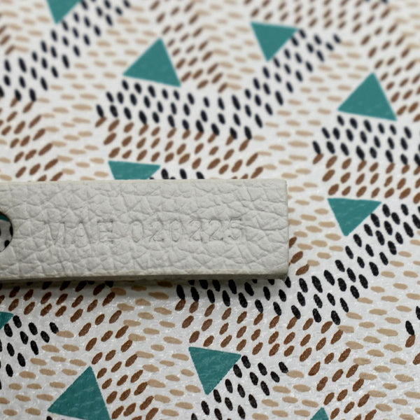 GOYARD Saint Louis Claire Voie Chevron Print Coated Canvas Tote Bag White