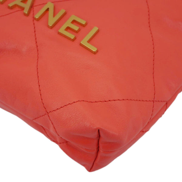 CHANEL 22 Small Quilted Leather Crossbody Bag Coral