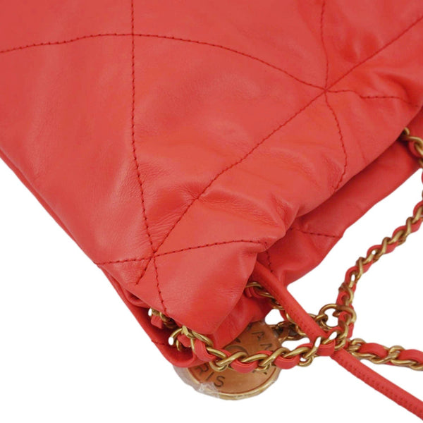CHANEL 22 Small Quilted Leather Crossbody Bag Coral
