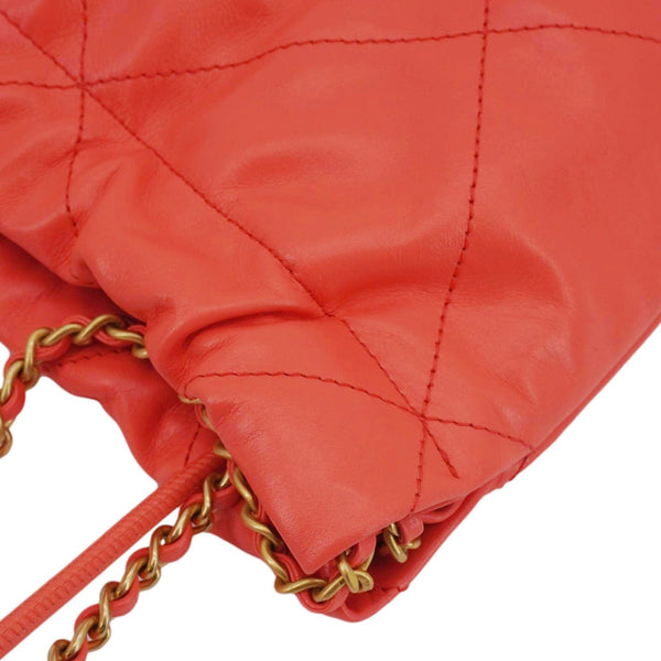 CHANEL 22 Small Quilted Leather Crossbody Bag Coral