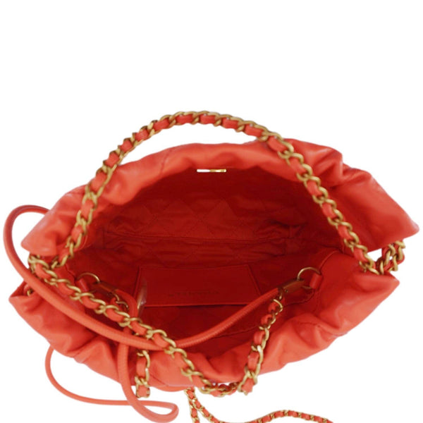 CHANEL 22 Small Quilted Leather Crossbody Bag Coral