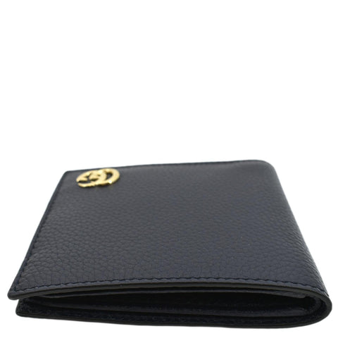 GUCCI Bi-Fold Leather Wallet Navy Blue 428726