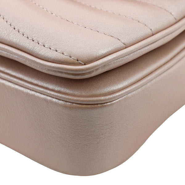 LOUIS VUITTON New Wave PM Quilted Leather Chain Crossbody Bag Rose Blossom