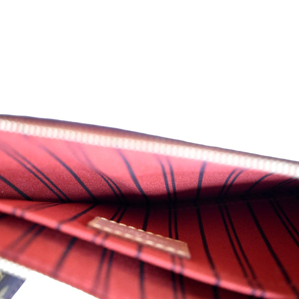 LOUIS VUITTON Neverfull MM Monogram Canvas Tote Bag Brown/Red