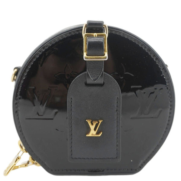 LOUIS VUITTON Boite Chapeau Souple Mini Monogram Vernis Shoulder Bag Black