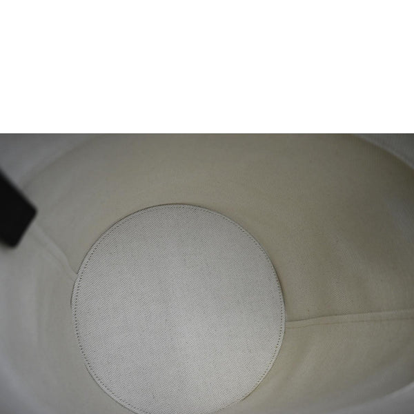 Yves Saint Laurent Rive Gauche Linen Bucket Bag White - Inside