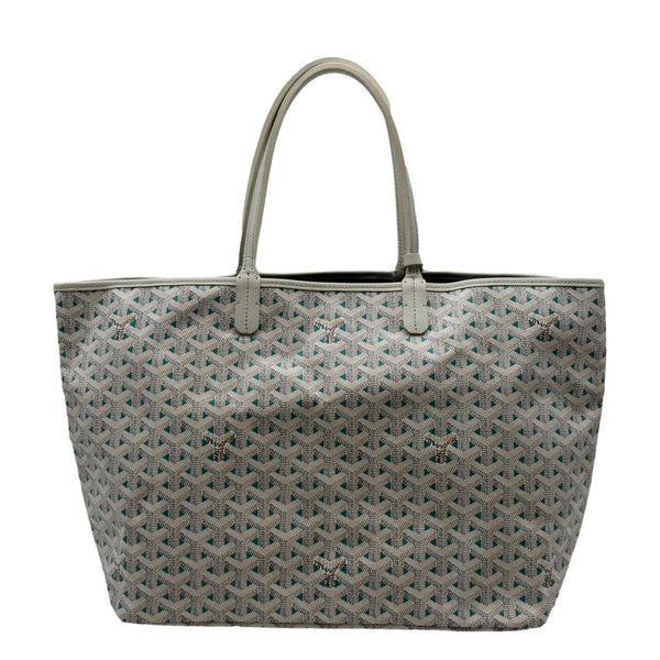 GOYARD Saint Louis Claire Voie Chevron Print Coated Canvas Tote Bag White
