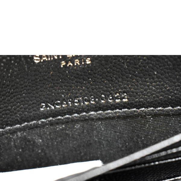YVES SAINT LAURENT Cassandre Grain De Poudre Embossed Leather Chain Envelope Bag Black