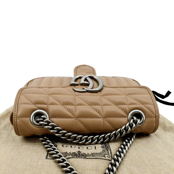Gucci GG Marmont Mini Leather Shoulder Bag Beige Color
