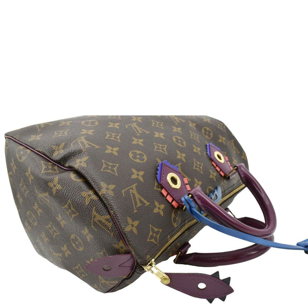 LOUIS VUITTON Totem Speedy 30 Monogram Canvas Satchel Bag Magenta