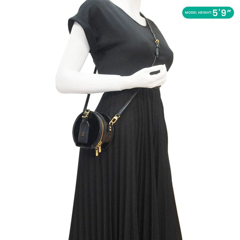 LOUIS VUITTON Boite Chapeau Souple Mini Monogram Vernis Shoulder Bag Black