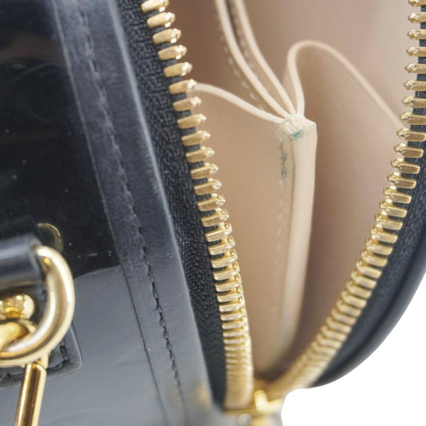 LOUIS VUITTON Boite Chapeau Souple Mini Monogram Vernis Shoulder Bag Black