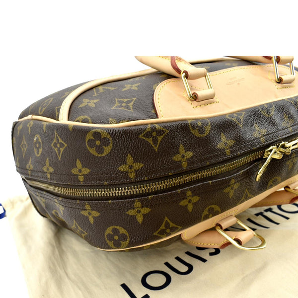 LOUIS VUITTON Deauville Bowling Monogram Canvas Satchel Bag Brown