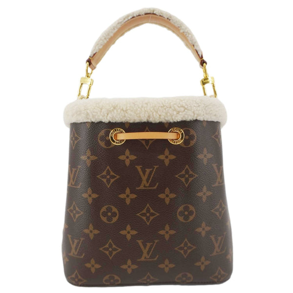 LOUIS VUITTON Neonoe BB Monogram Shearling Cozygram Shoulder Bag Brown