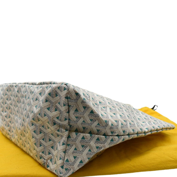 GOYARD Saint Louis Claire Voie Chevron Print Coated Canvas Tote Bag White