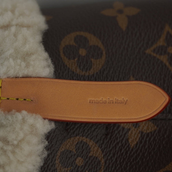 LOUIS VUITTON Neonoe BB Monogram Shearling Cozygram Shoulder Bag Brown