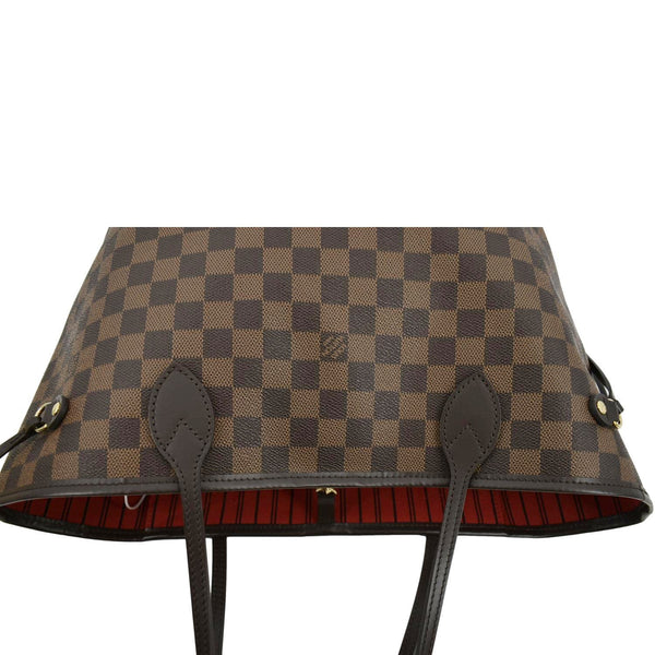 LOUIS VUITTON Neverfull MM Damier Ebene Tote Bag Brown